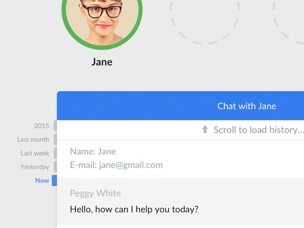 Timeline in live chat Timeline in live chat