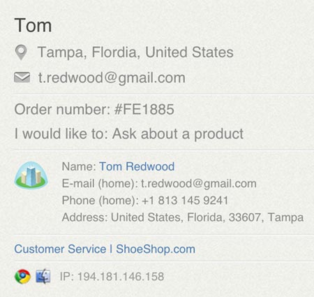E-commerce live chat software - Sales information Feature list: E-commerce tools - Sales information