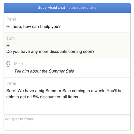 Feature list: Team management - Chat supervision