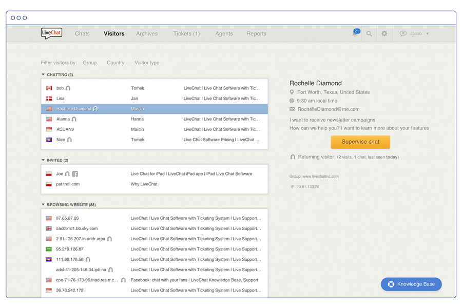 Feature list: Visitors tracking - Gathering customer data
