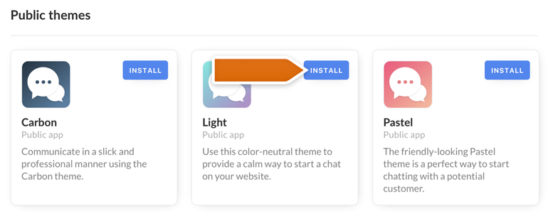 Click on Install to add a new theme to your Theme Section Click on Install to add a new theme to your Theme Section