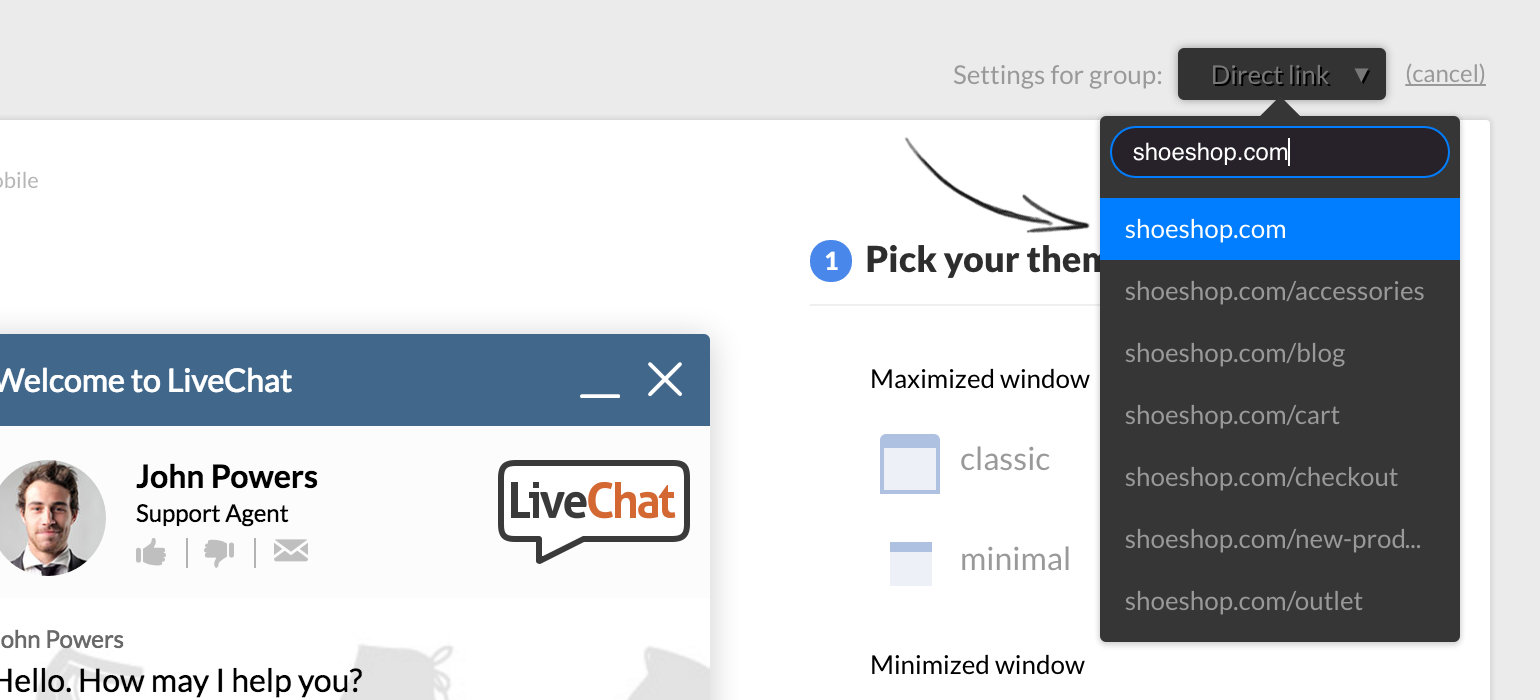 Choosing a group from the list Choosing a group from the list
