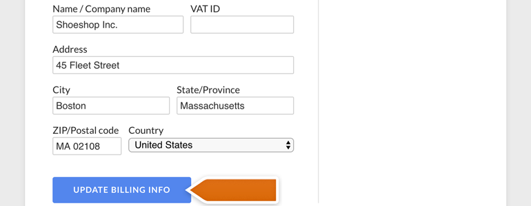 Set up your company's Billing Address at LiveChat Set up your company's Billing Address at LiveChat