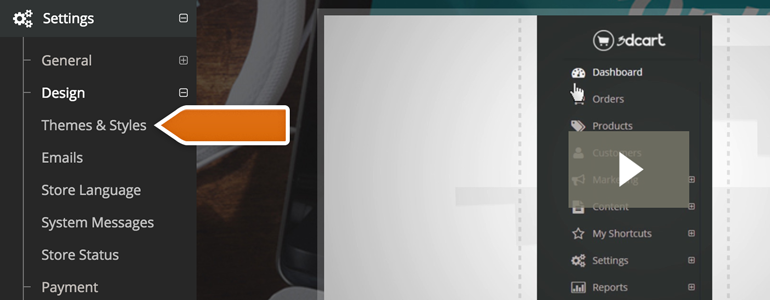 Pick Themes & Styles from the list of available options Pick Themes & Styles from the list of available options