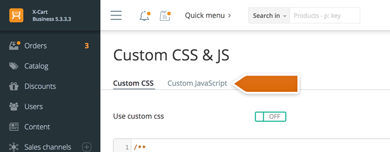 To proceed, go to the Custom JavaScript tab To proceed, go to the Custom JavaScript tab