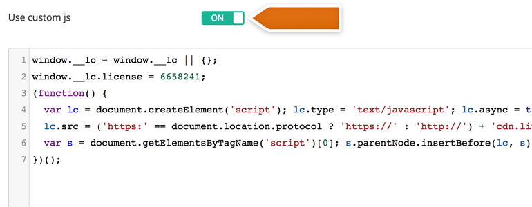 Paste LiveChat snippet without SCRIPT tags! Paste LiveChat snippet without SCRIPT tags!