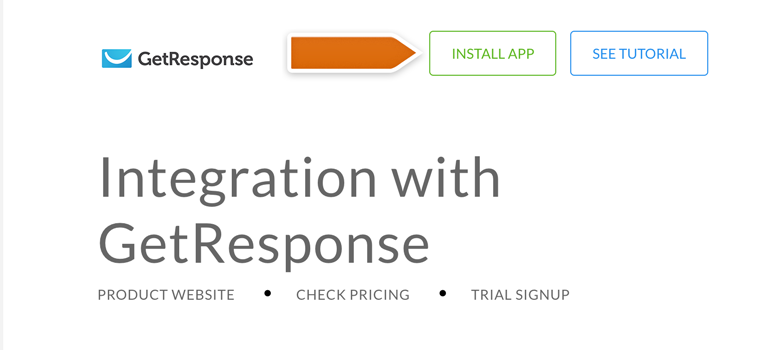 Installing GetResponse integration Installing GetResponse integration