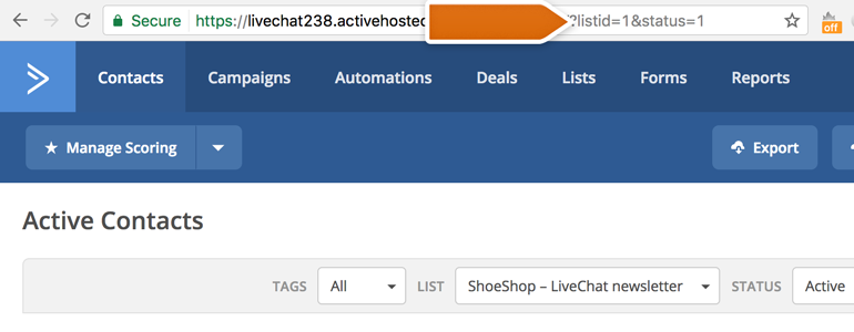 Copy List ID from the page URL Copy List ID from the page URL