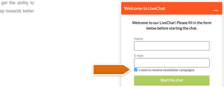 Pre-chat with email confirmation Pre-chat with email confirmation