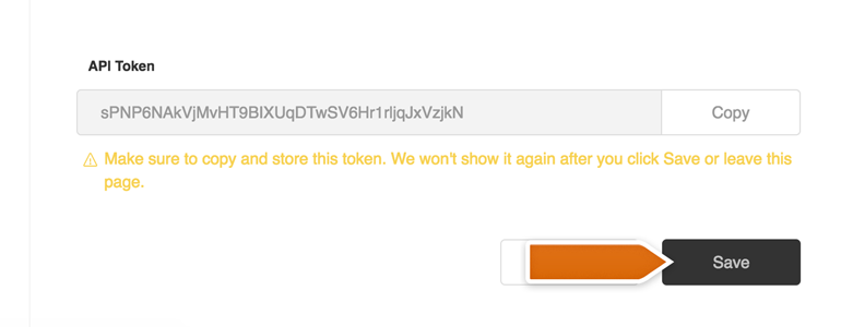 Save your new API token Save your new API token