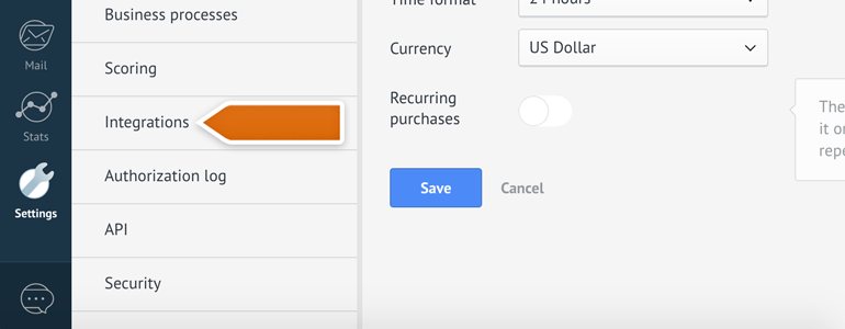 Proceed to the Integrations section Proceed to the Integrations section