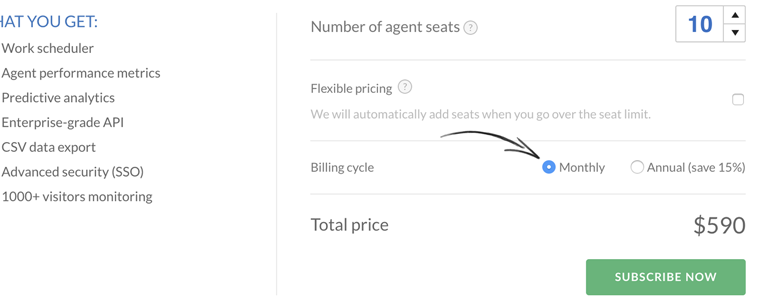 adjusting_agent_seats Adjusting the LiveChat billing cycle