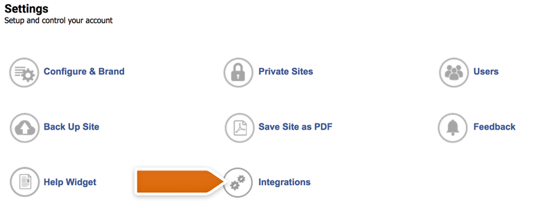 Pick the Integrations option Pick the Integrations option
