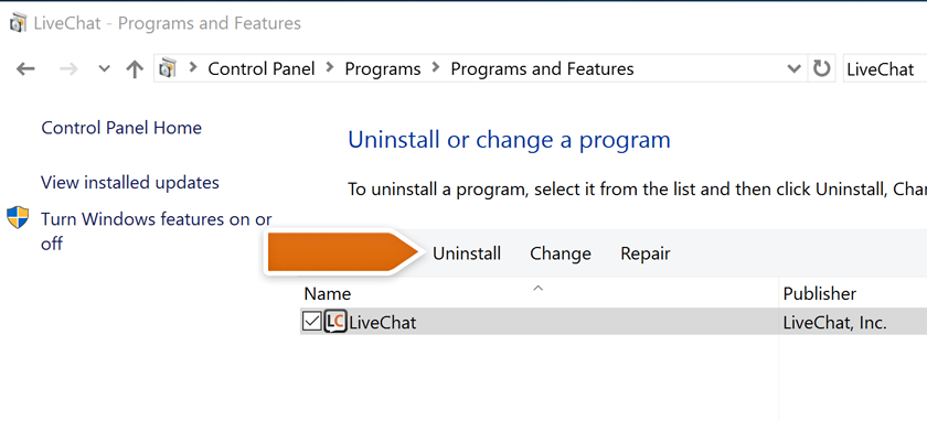Finding LiveChat in Programs Finding LiveChat in Programs