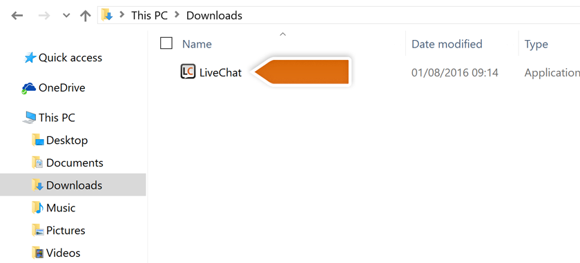 Opening LiveChat installation tool Opening LiveChat installation tool