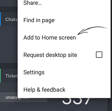 Tap on Add to Home screen button Tap on Add to Home screen button