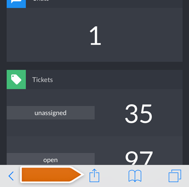 Tap on Share button to add Dashboard to your iOS Tap on Share button to add Dashboard to your iOS