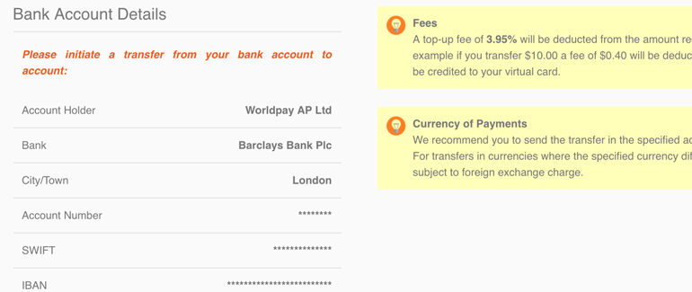 Transfer funds from your bank account to Entropay Transfer funds from your bank account to Entropay