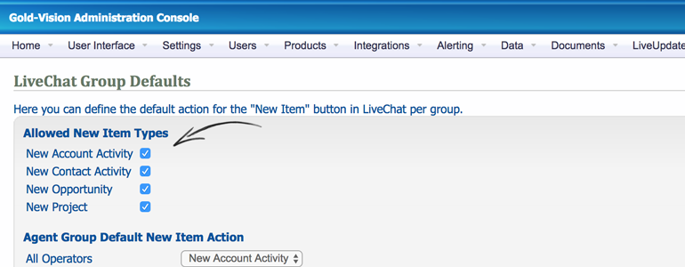 Choose which New Item Types to allow for your agents Choose which New Item Types to allow for your agents