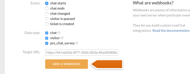 Add chat started URL and finalize the process Add chat started URL and finalize the process