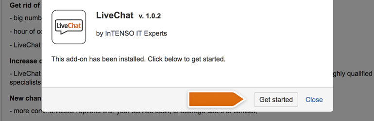 On the confirmation screen, click on Get Started to continue On the confirmation screen, click on Get Started to continue