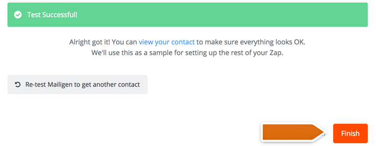 Click on Finish to finalize the process Click on Finish to finalize the process