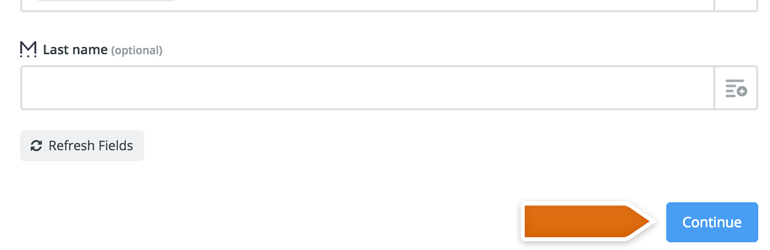 Set up optional fields and click on continue to proceed Set up optional fields and click on continue to proceed