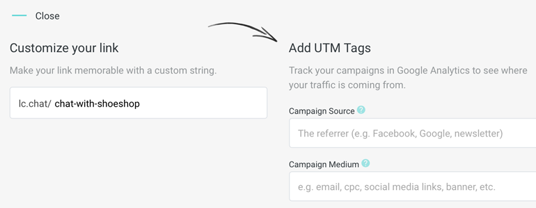 Add custom UTM tags to your link Add custom UTM tags to your link