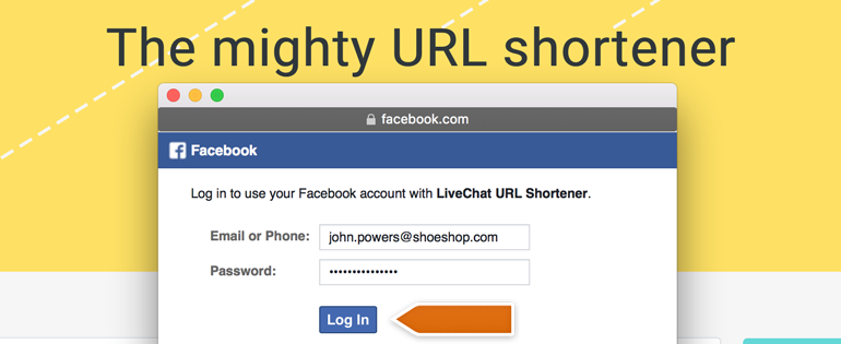 Provide your Facebook credentials and click on Log in Provide your Facebook credentials and click on Log in