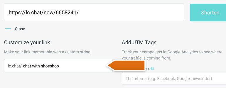 Provide your custom URL string Provide your custom URL string
