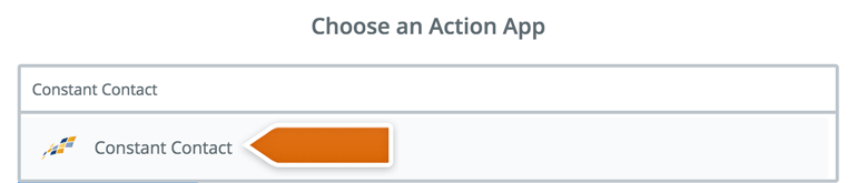 Choose Constant Contact as an Action App Choose Constant Contact as an Action App