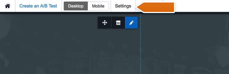 Go to Settings section in Landing Page editor Go to Settings section in Landing Page editor