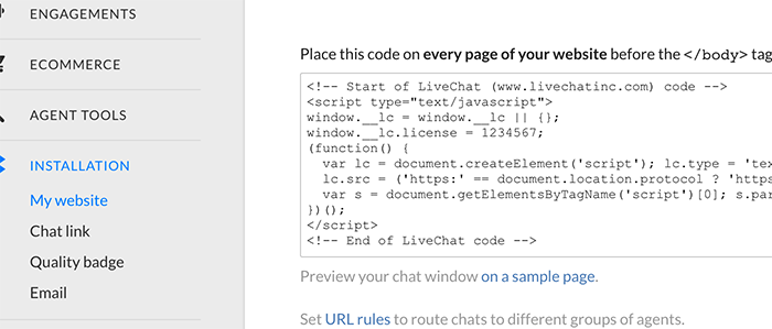 LiveChat tracking code LiveChat tracking code