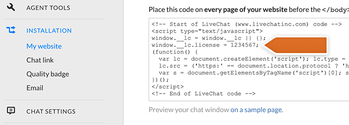 Locating license ID in LiveChat Dashboard Locating license ID in LiveChat Dashboard