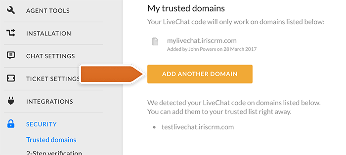Accessing trusted domains section Accessing trusted domains section