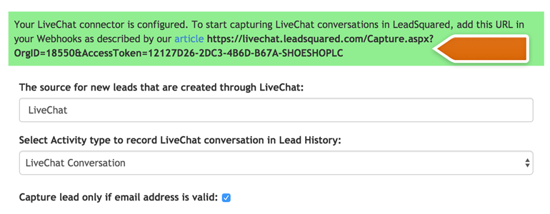 Copy the generated webhook URL Copy the generated webhook URL