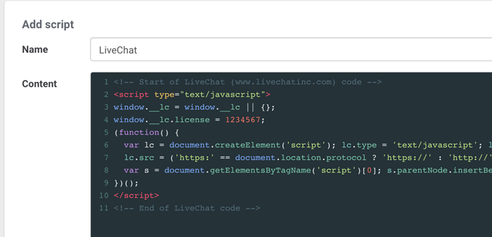 Paste Javascript into Landingi Paste Javascript into Landingi
