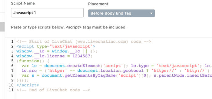 LiveChat tracking code LiveChat tracking code