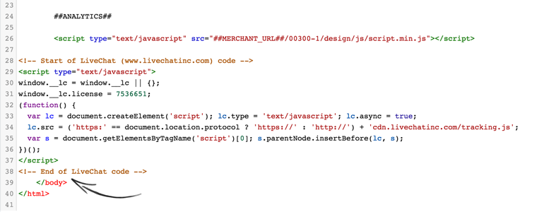 Paste LiveChat code Paste LiveChat code
