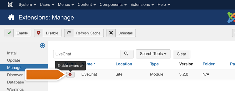Enable LiveChat plugin to continue Enable LiveChat plugin to continue