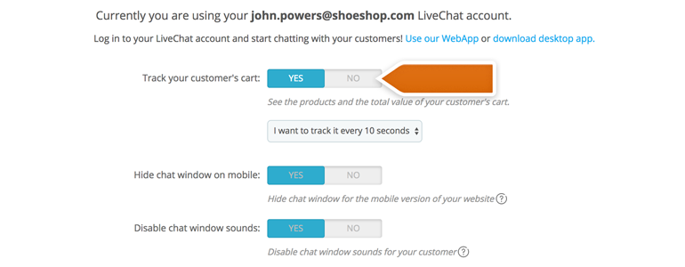 Configure additional functions of LiveChat plugin Configure additional functions of LiveChat plugin