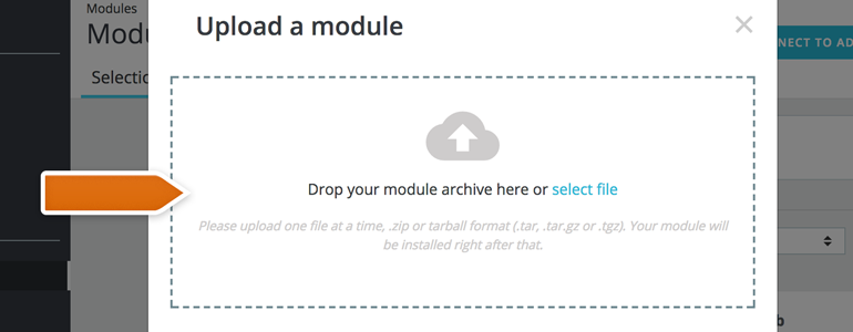 Drag and drop the plugin onto the designated area Drag and drop the plugin onto the designated area