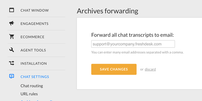 Archives forwarding in LiveChat Archives forwarding in LiveChat