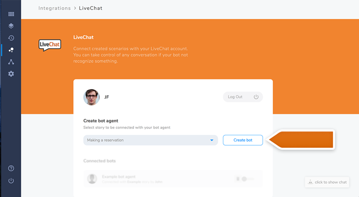 Creating a bot in LiveChat and BotEngine integration Creating a bot in LiveChat and BotEngine integration