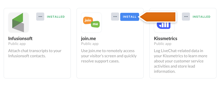 Join Me LiveChat: Find your Join.me app and click on Install to proceed Join Me LiveChat: Find your Join.me app and click on Install to proceed