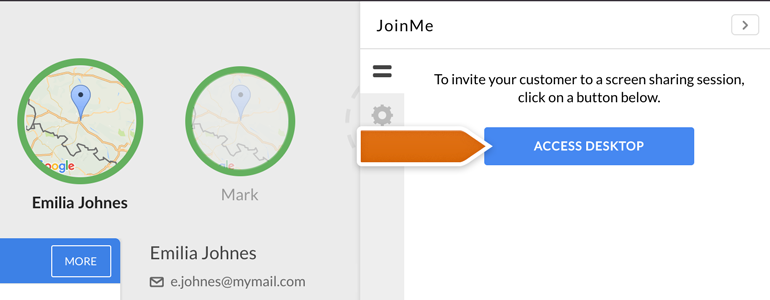 Join Me LiveChat: Click on Access Desktop to initiate a screen sharing session Join Me LiveChat: Click on Access Desktop to initiate a screen sharing session